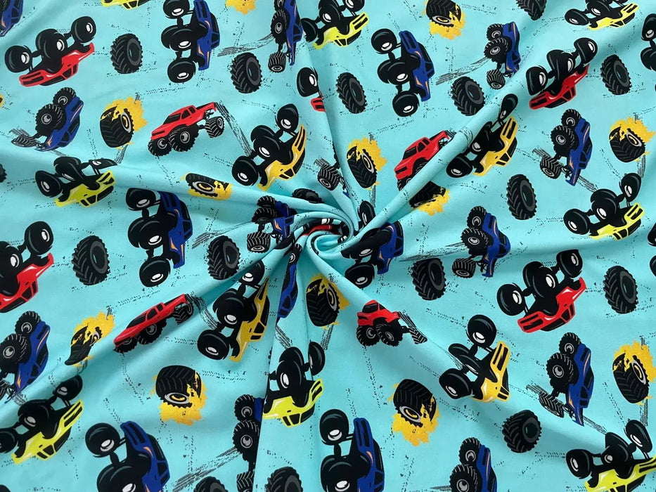 monster-truck-tuerkis-baumwollejersey-stoff-stoffpilz