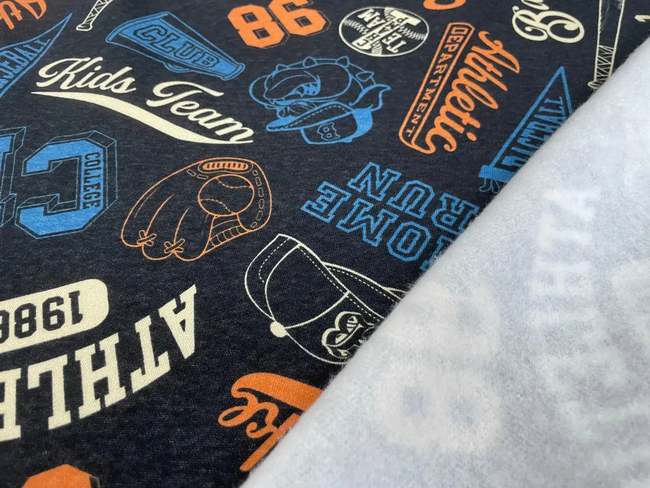 Sweat Stoff gebürstet Baseball marine