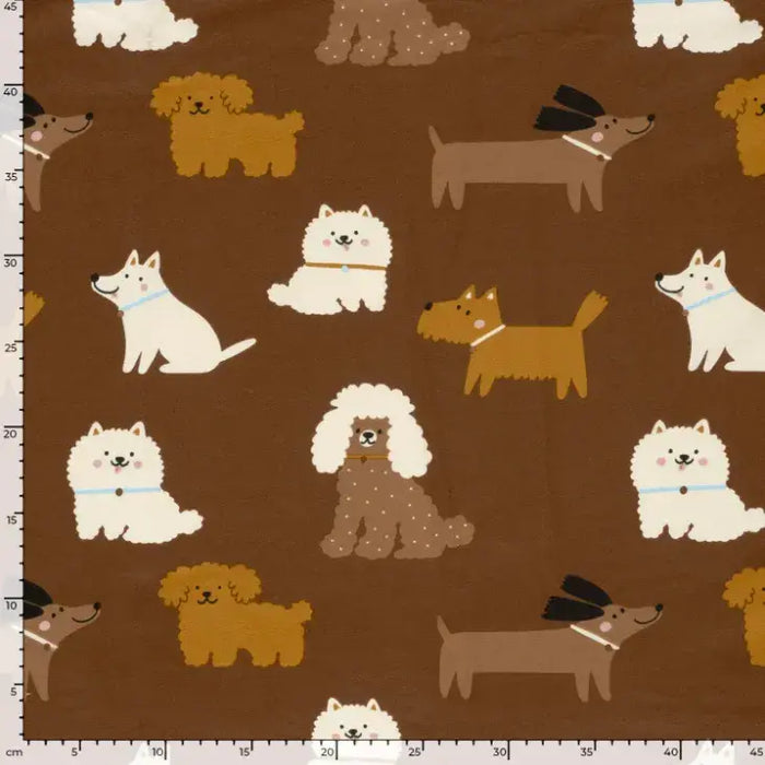 hunde-braun-french-terry-digital-bedruckt-stoff-stoffpilz