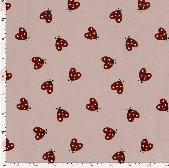 rosa-roter-french-terry-digital-druck-marienkäfer-stoff-stoffpilz