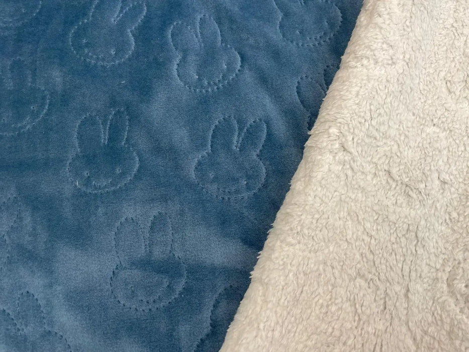 Nicky Plüsch Stoff blau Hase