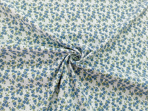 Stenzo Baumwolle (Popeline) kleine Blümchen, blau - Stoffshop Stenzo Baumwolle (Popeline) kleine Blümchen, blau - Stoffshop