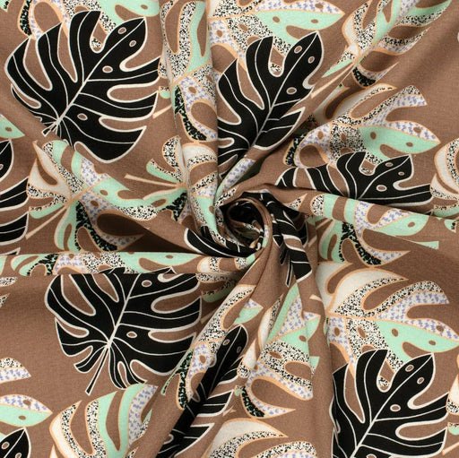 braunes-gewebtes-leinen-viskose-mit-blaetter-stoff-stoffpilz