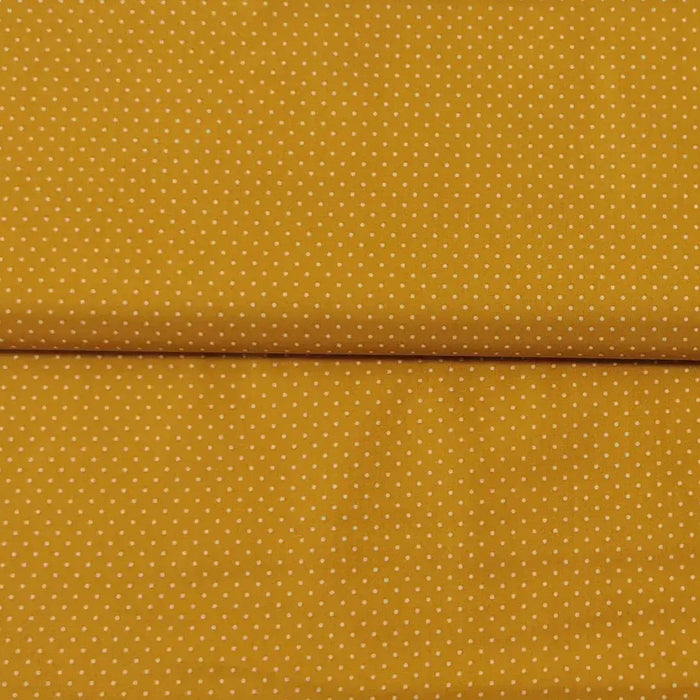 stoff-stoffpilz-punkte-senfgelb-popeline-baumwollstoff